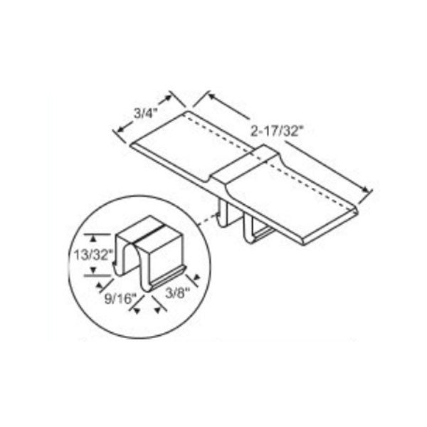 Thumb Button Only, Tilt in Latch 3/4 x 2-1/2 inch - White