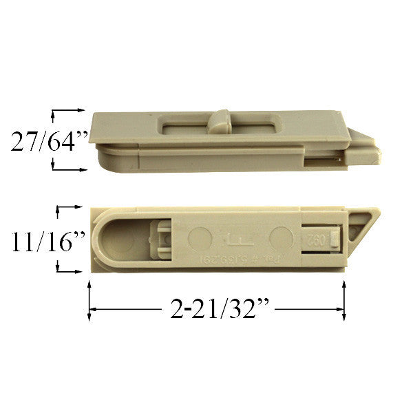 Sightline Tilt Latch, 2-11/16" Length Right Hand - Tan