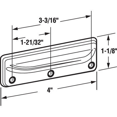 Sash Lift - Wood Sash Hardware, Stamped Steel - Antique Bras