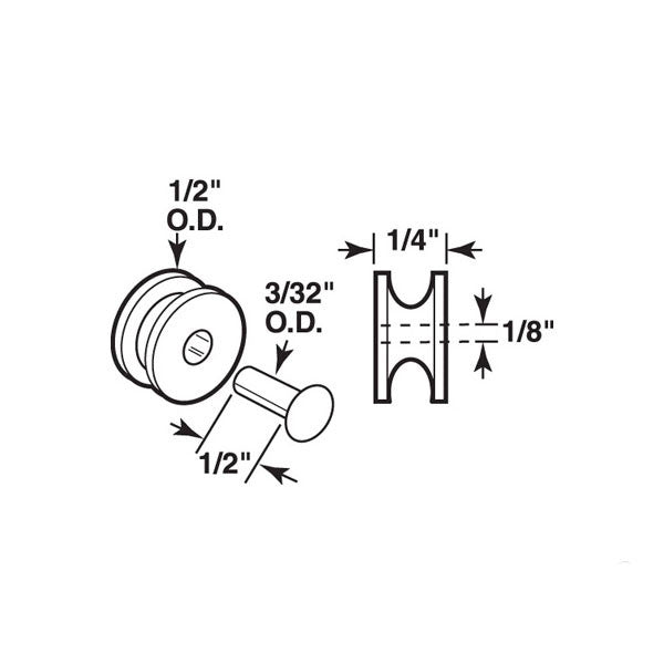 Roller (Grooved) - Sliding Windows, Steel / Nylon *DISCONTINUED*
