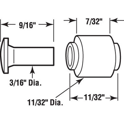 Roller (Flat) - Sliding Windows, Solid Brass / Nylon