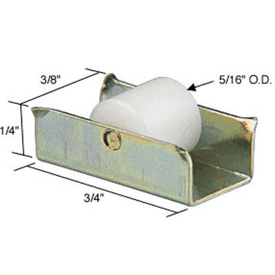 Roller Assembly (Flat) - Sliding Windows, Showcase / Storm - Steel/Nylon