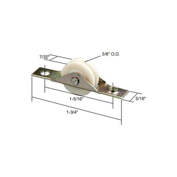 Roller Assembly (Grooved) - Sliding Windows, Steel / Nylon *DISCONTINUED*