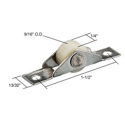 Roller Assembly (Flat) - Sliding Windows, Nylon Wheel