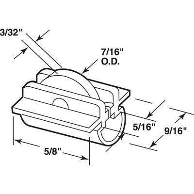 Roller Assembly (Flat) - Sliding Windows, Nylon