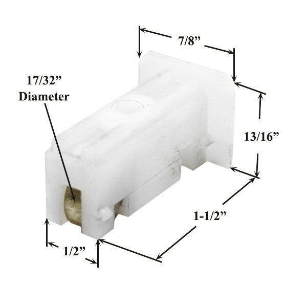 Nylon Roller Assembly with 3/16 Inch Steel Roller for Sliding Window