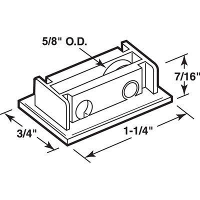Roller Assembly (Flat) - Sliding Windows, Nylon / Steel