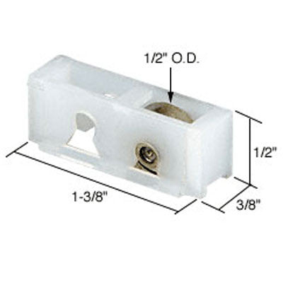 Discontinued - Roller Assembly (Flat) - Sliding Windows, Nylon/Brass