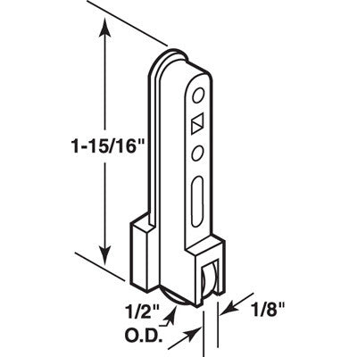 Roller Assembly (Flat) - Sliding Windows, Vertical Rail - Steel/Nylon