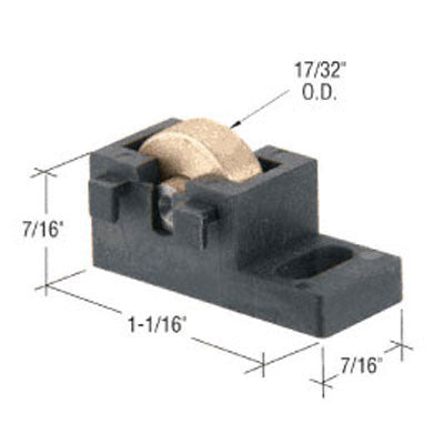 Discontinued - Roller Assembly (Flat) - Sliding Windows, Nylon/Brass