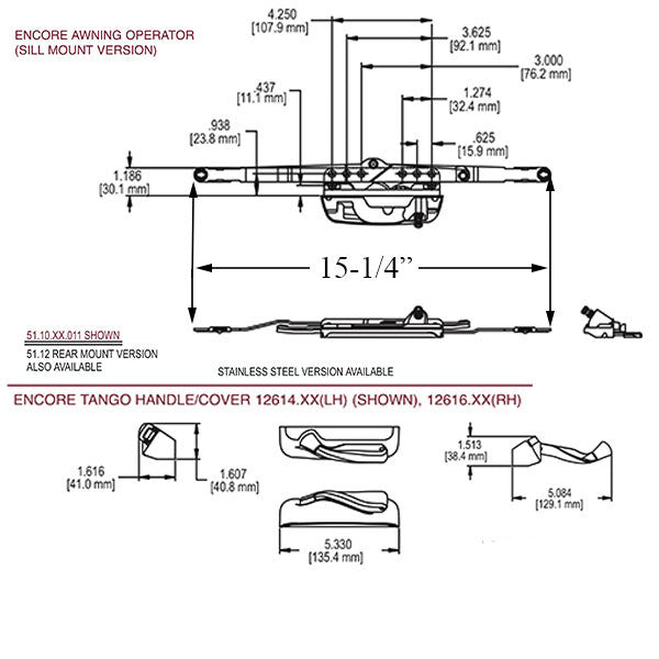 Encore Series Awning Operator, No Cover