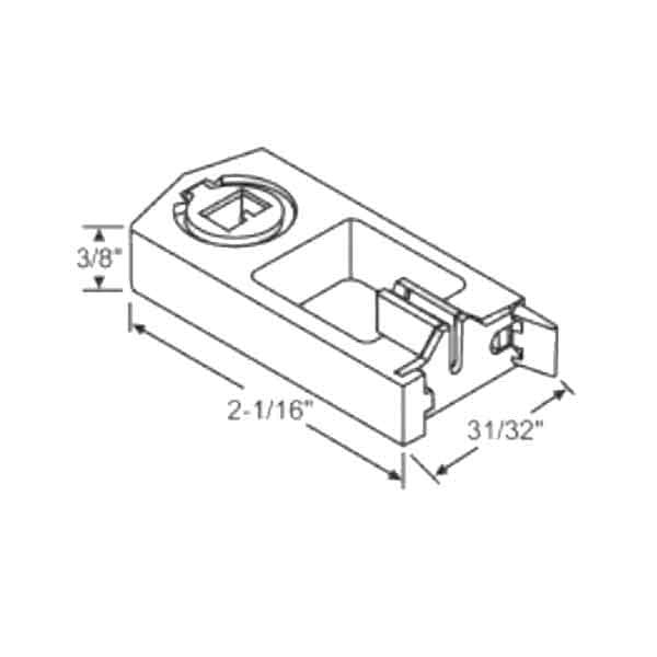 Pivot Lock Balance Shoe, 31/32 x 2-1/16 x 3/8, Small Tilt Block, Red Cam
