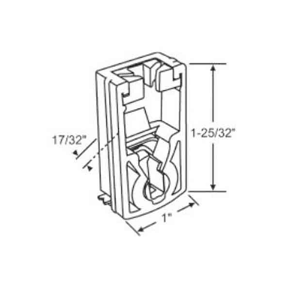 Pivot Block Shoe with Metal Spring, Zinc Cam, 1" x 1-25/32"
