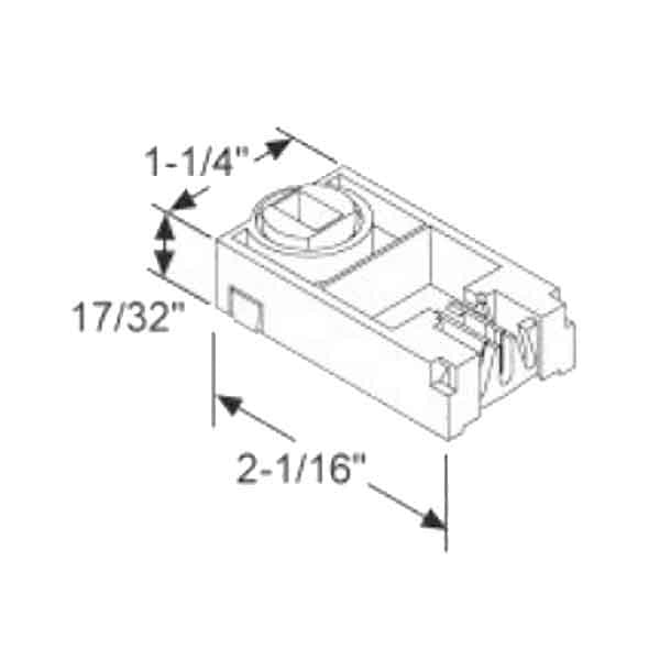 Pivot Lock Balance Shoe,1-1/4 x 2-1/16 x 17/32, Blue Cam
