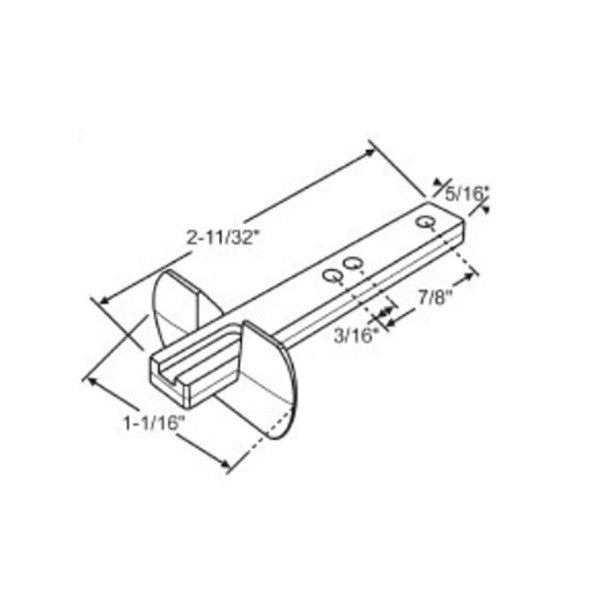 Pivot Bar, 2-11/32", 3 Hole, Flared End