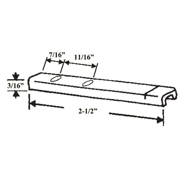Pivot Bar, 2-1/2 inch, 2 Holes Stamped Steel
