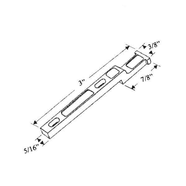 Pivot Bar, 3", 2 Hole Offset End Non-Handed Zinc Diecast