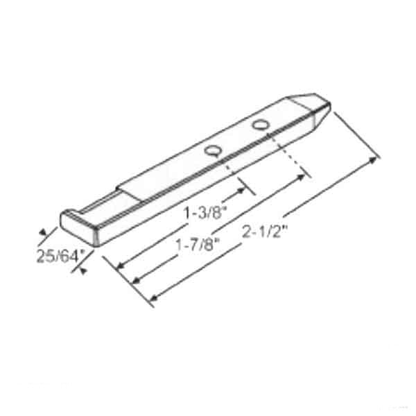 Pivot Bar, 2-1/2", 2 Hole, L-Head, Vinyl Tilt in Window, Zinc Die Cast *DISCONTINUED*