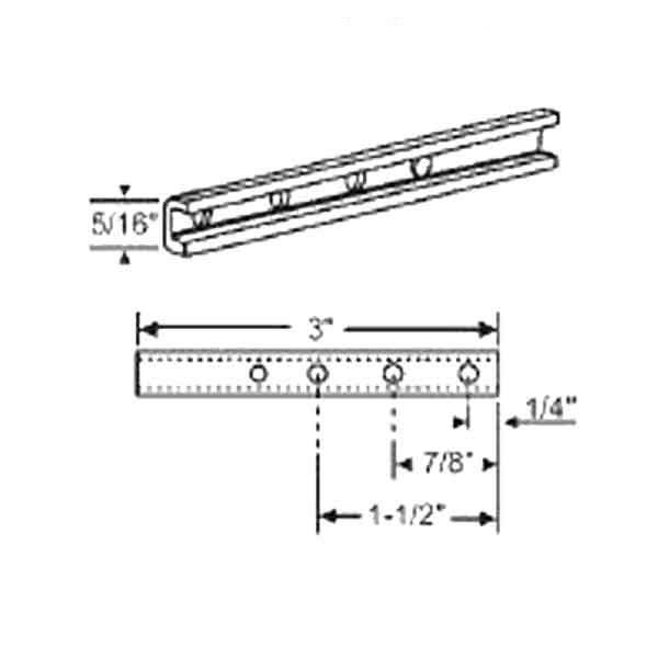 Pivot Bar, 3", 3 Hole, Universal Design, Stamped Steel