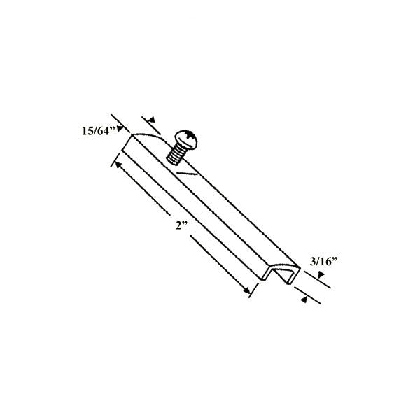 Pivot Bar, 2", 1 Hole w/ Screw, Stamped Steel - Silver