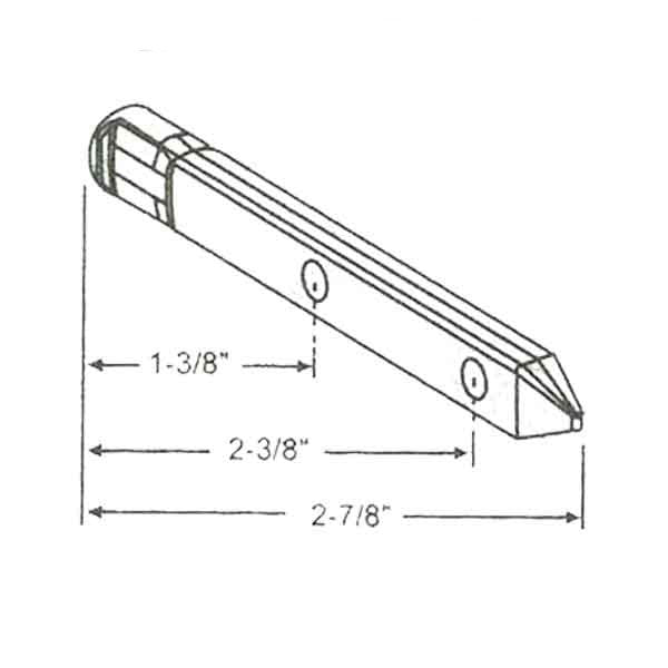 Pivot Bar, 2-7/8", 2 Hole, Round Head, Large Hole, Zinc Die Cast