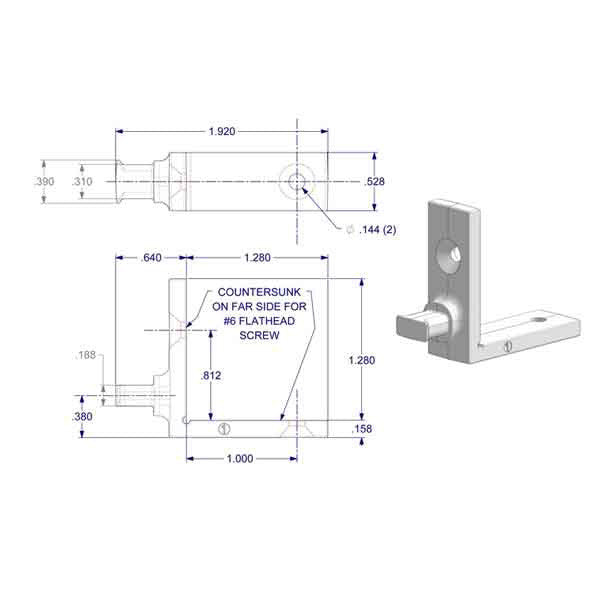 Pivot Bar, Wrap Around 2 Holes