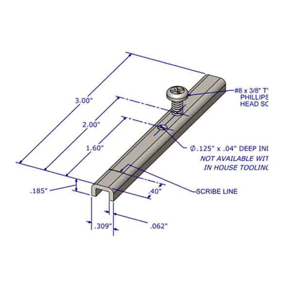 Pivot Bar 3" with 8 x 3/8" Screw, Heated Treated Steel