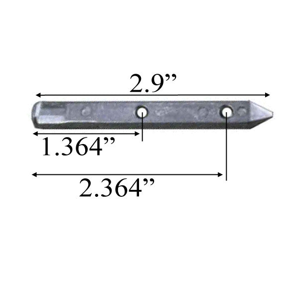 Pivot Bar 2.9", 2 Holes, Round Head, Zinc Die Cast