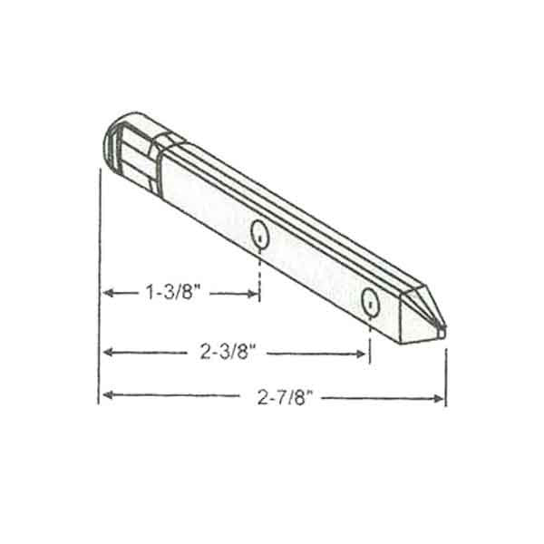 Pivot Bar 2.9", 2 Holes, Round Head, Small Hole, Zinc Die Cast