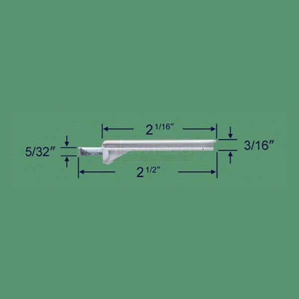 Slide on Pivot Bar 2-1/2" - White
