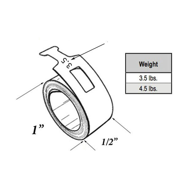 Coil Spring, 1/2 Constant Force 4.5 Pound 1 inch Pocket