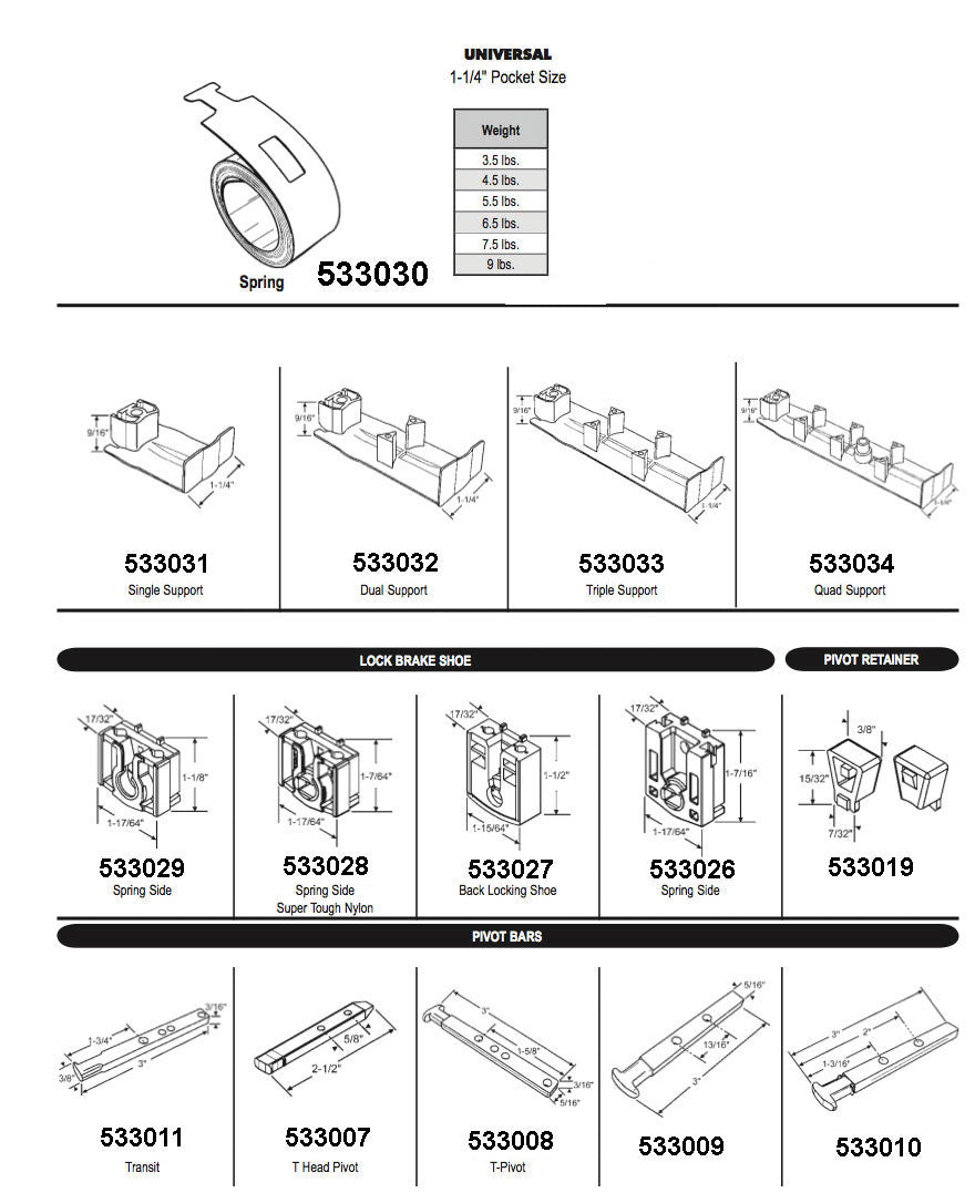 Support Cover, Triple Coil Spring, 1-1/4 Pocket- White