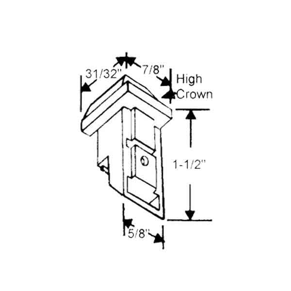 Crossley Top Sash Guide, Plastic - Black