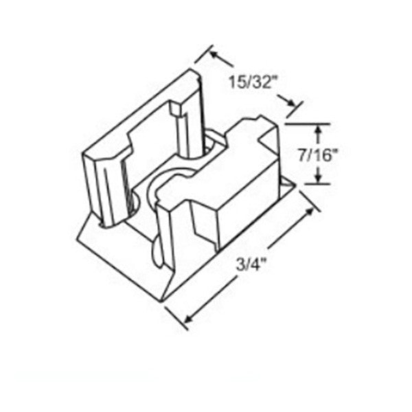 Top Sash Guide - Plastic, White