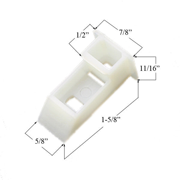 Top Sash Guide, 1-5/8" Length - White