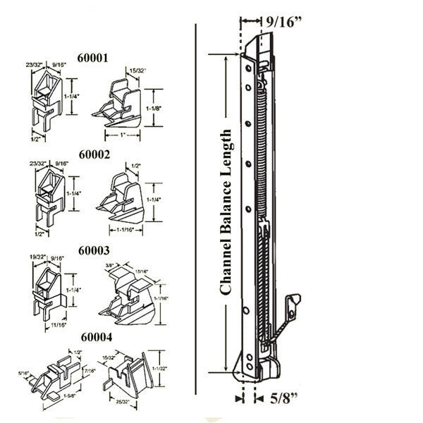 Acorn 60 Series Top Shoe Bracket for Channel Balance