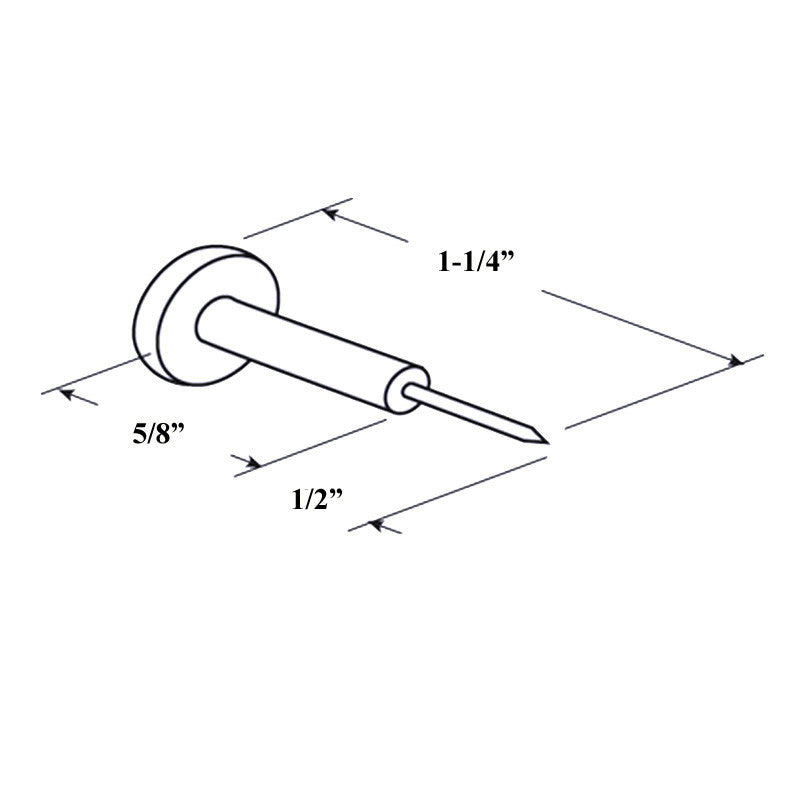 1-1-4 inch Window Grid Retainer Pin - Clear Plastic