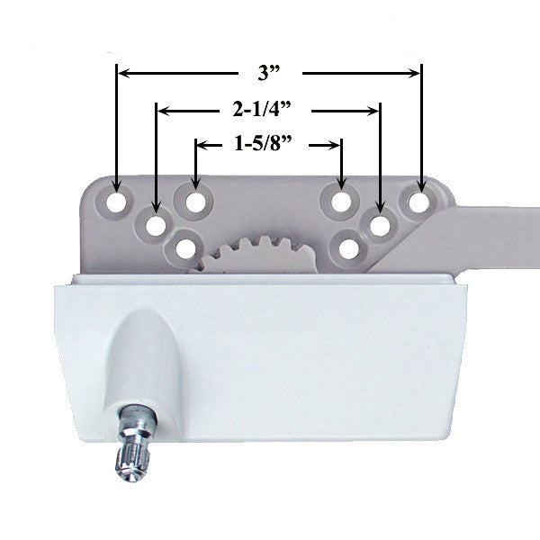 Discontinued Old Style Right Hand 13-1/2 Inch Straight Arm Casement Operator - White