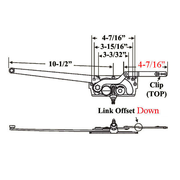 Casement Operator Truth EntryGard, Left Hand, Offset down Link # 20810