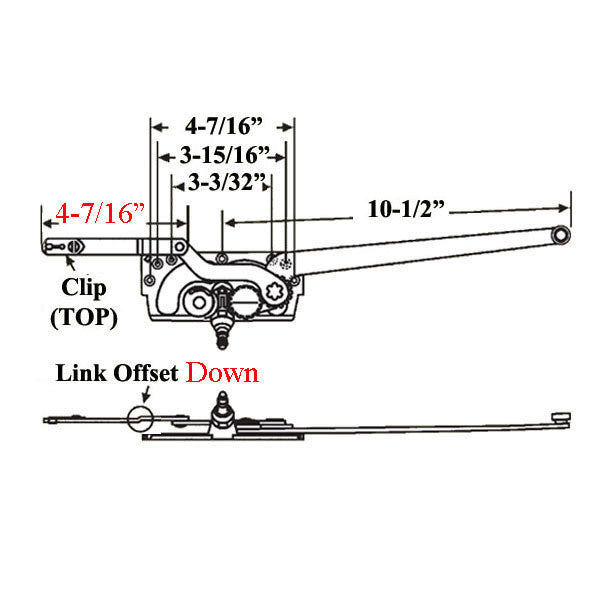 Casement Operator Truth EntryGard, Right Hand, Offset down Link # 20810