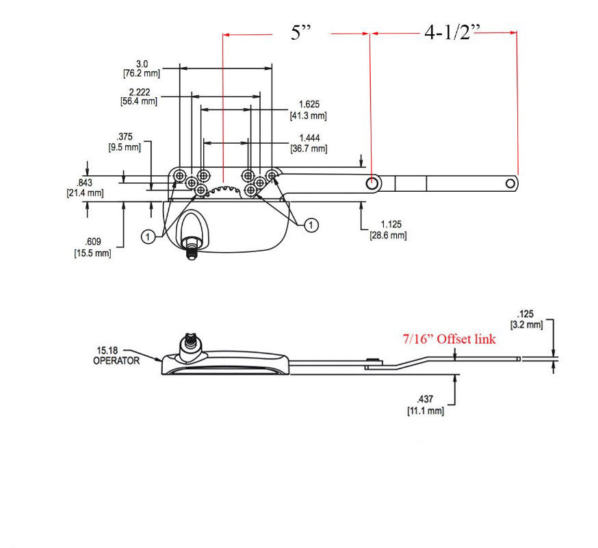 Truth Ellipse Split Arm Dyad Operator, 7/16" Offset Link, Right Hand
