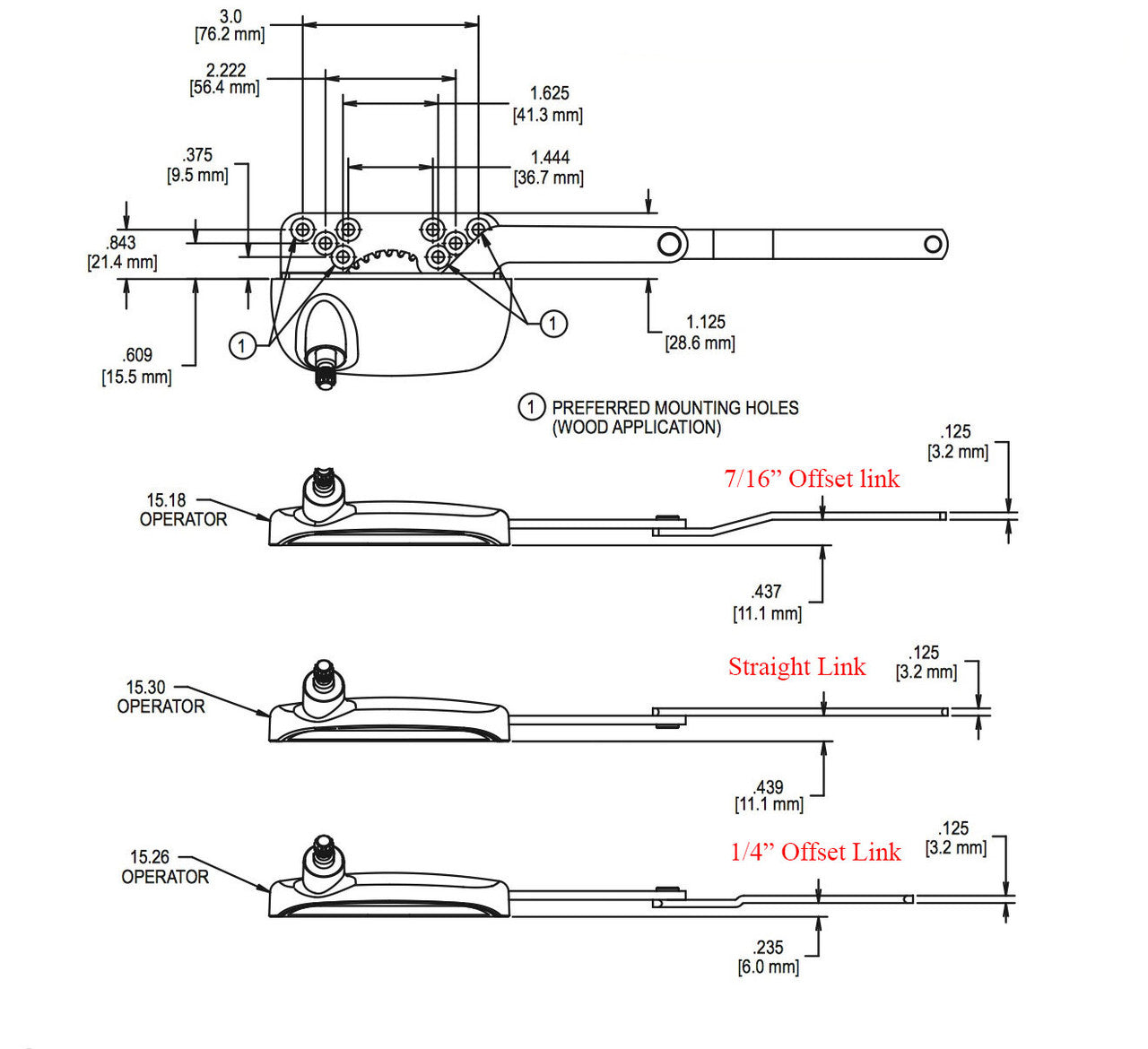 Truth Ellipse Split Arm Dyad Operator, 7/16" Offset Link, Right Hand