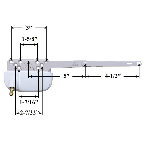 Truth Ellipse Split Arm Operator, 4-1/2" Straight Link, Left Hand