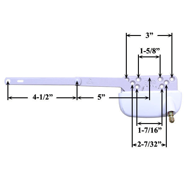 Truth Ellipse Split Arm Operator, 4-1/2" Straight Link, Right Hand