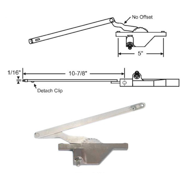 Dyad Operator, Rear Mount, 5 inch Hole Spacing, 10-7/8 Reach, LH
