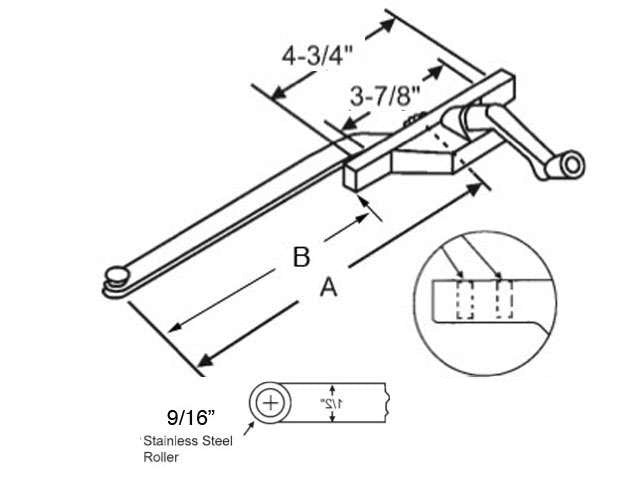 Rear Mount Operator, 9.5 inch Arm, 4 Holes, RH -