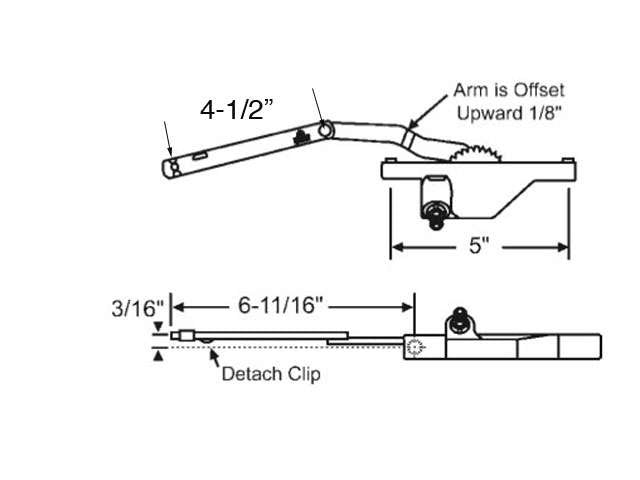 Rear Mount Dyad Operator, 4-1/2 inch Holes, LH- C. Brz