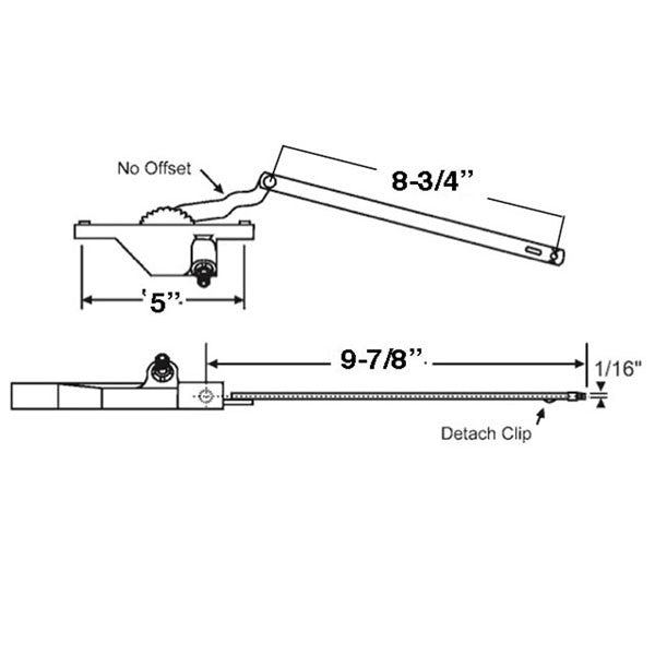 Dyad Operator, Rear Mount, 5 inch Hole Spacing, 9-7/8 Reach, RH