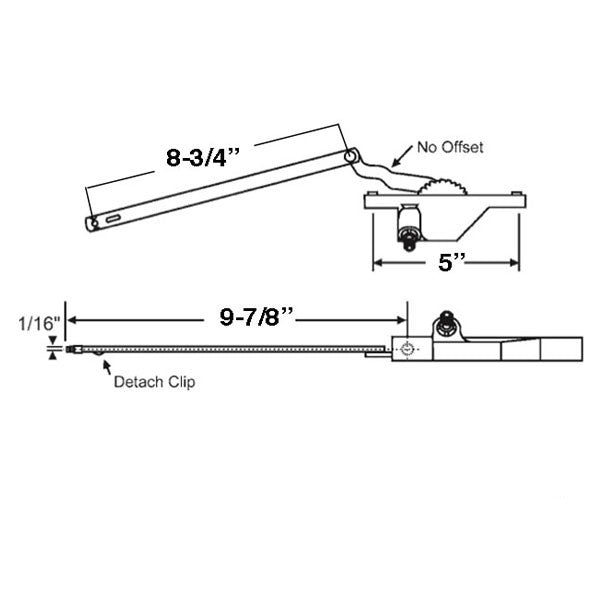 Dyad Operator, Rear Mount, 5 inch Hole Spacing, 9-7/8 Reach, LH