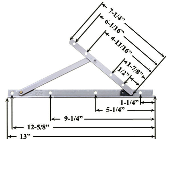 Truth Maxim Casement Hinge, 13 inch Track